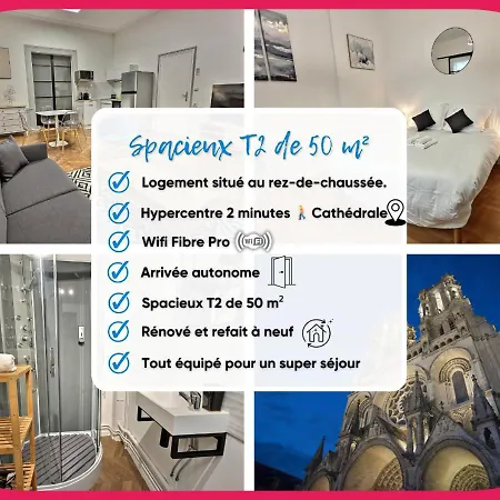 Superbe, T2 Spacieux 50m², Hypercentre, Neuf, Rdc Daire